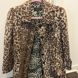 J Crew wool double leopard top coat